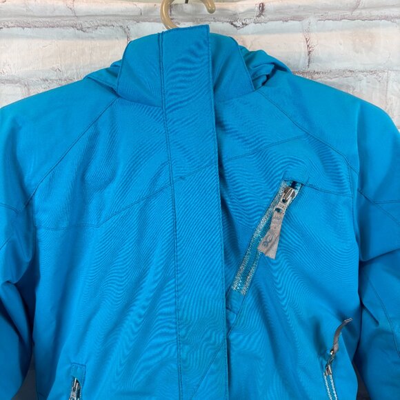 Spyder Girls Youth 8 Blue Lola Fur Lined Hooded Winter Ski Snow Jacket - Picture 4 of 13